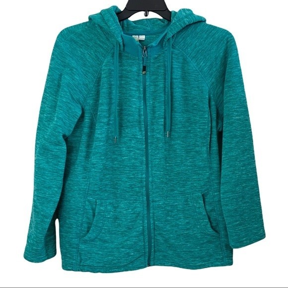 GreenTea Jackets & Coats Green Tea Full Zip Hooded Fleece Jacket